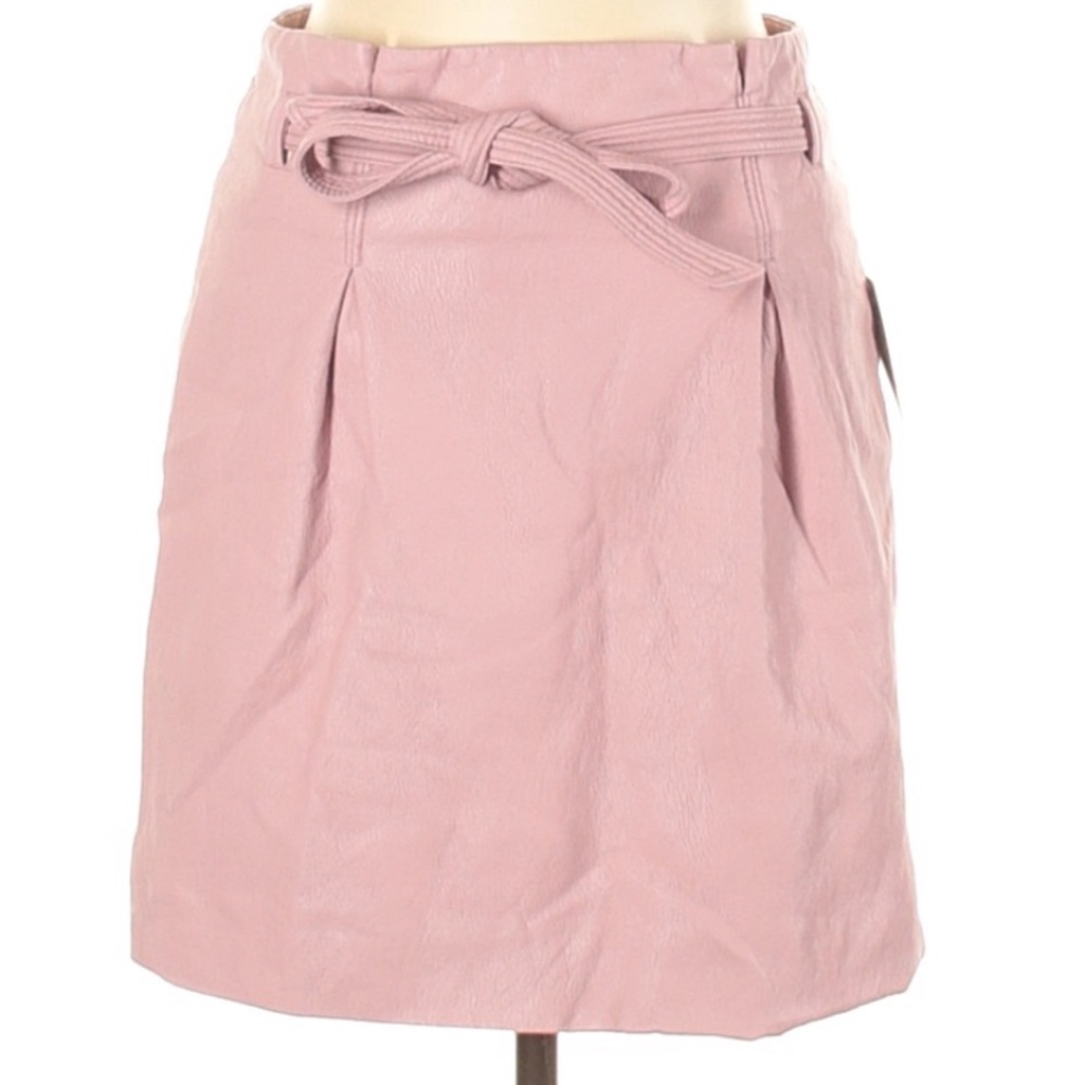 Free People Faux Leather pink skirt